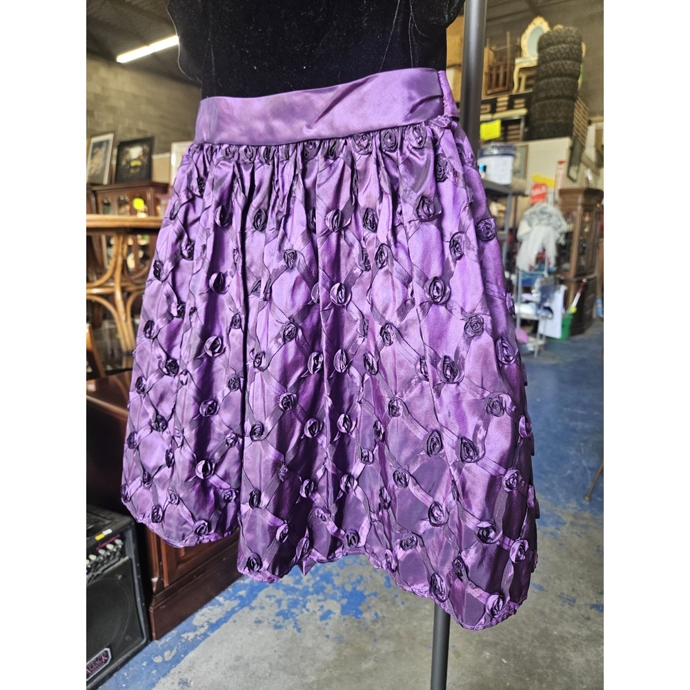 American Princess Girls Dress Black Velvet Purple Rose Swirl Size 4T Zip Flower - Picture 2 of 12